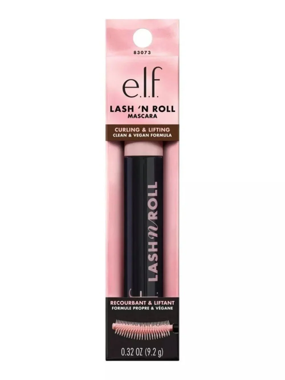 ELF Lash N Roll Mascara Deep Brown Curling Lifting Silicone Brush New